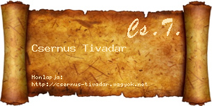 Csernus Tivadar névjegykártya